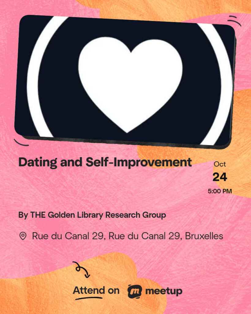 Event flyer: meet the dating coach Nelson in Brussels - THE Golden Library