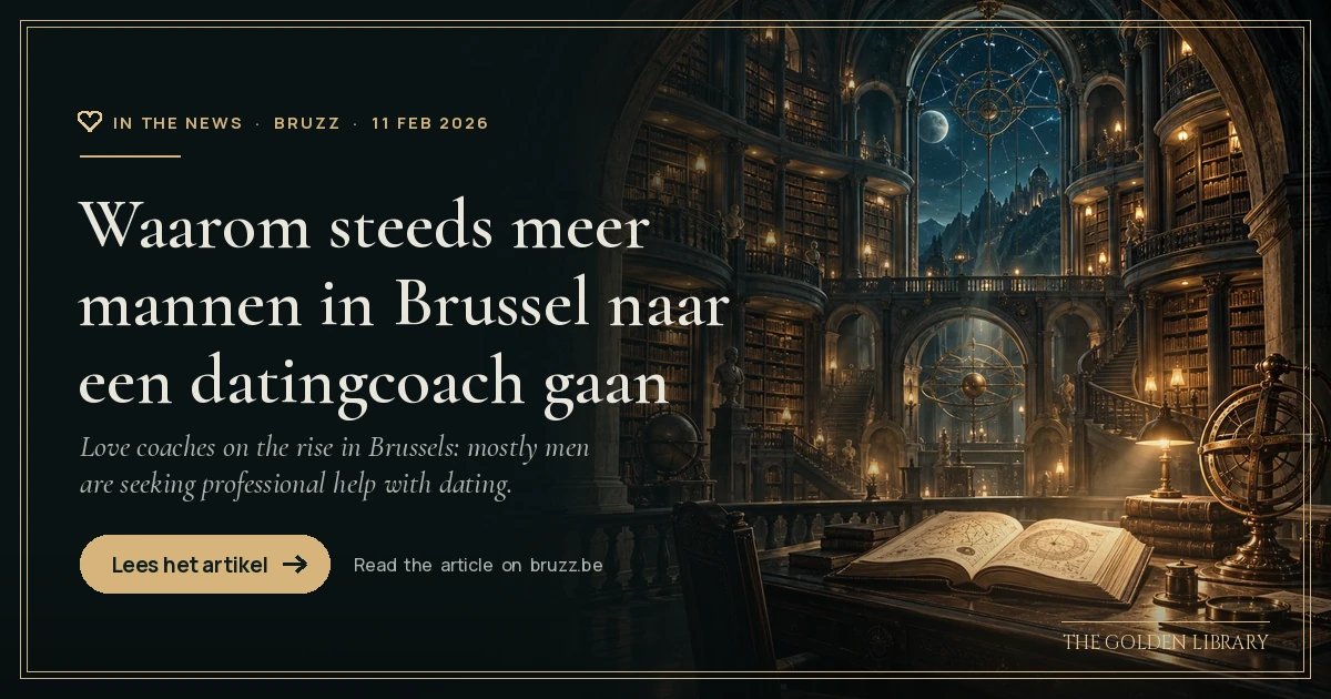 In the news (BRUZZ, 11 Feb 2026): Waarom steeds meer mannen in Brussel naar een datingcoach gaan. Love coaches on the rise in Brussels, mostly men seeking professional dating help. Read the article.
