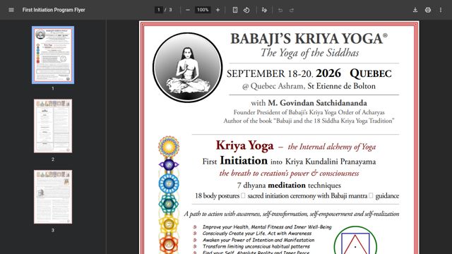 Screenshot of Babaji’s Kriya Yoga