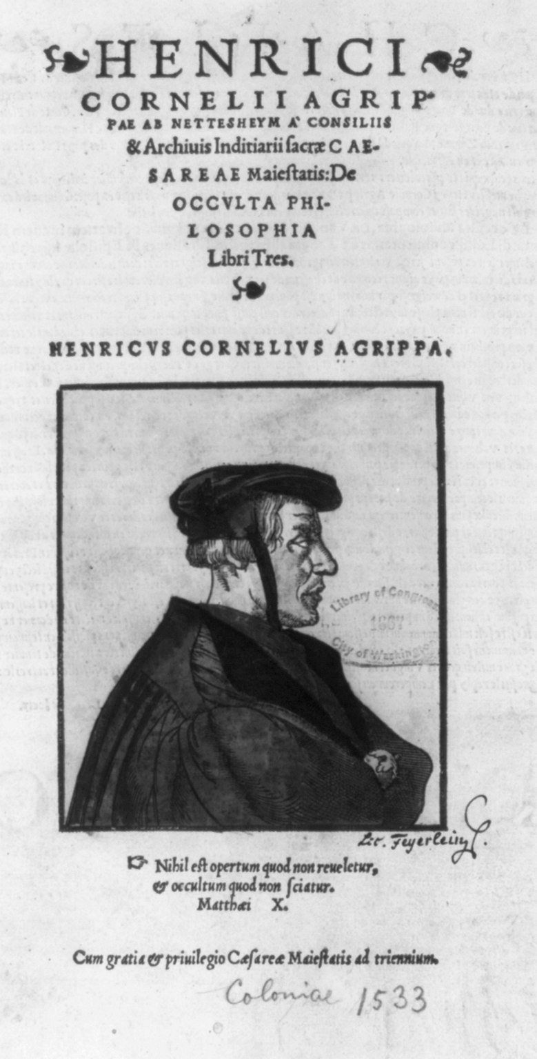 Portrait of Heinrich Cornelius Agrippa, 1533 woodcut