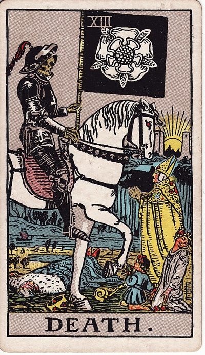 XIII &middot; Death card, Rider-Waite-Smith deck, Pamela Colman Smith, 1909