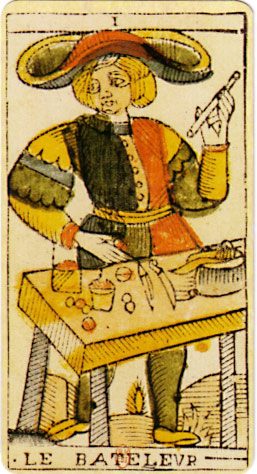 Le Bateleur (The Magician) from the Jean Dodal Tarot de Marseille, c. 1701