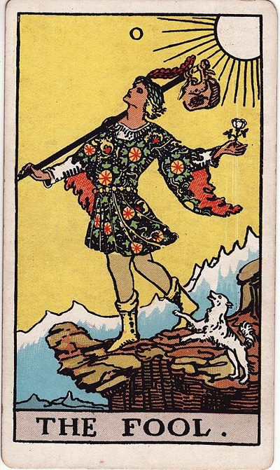 The Fool card, Rider-Waite-Smith deck (1909)