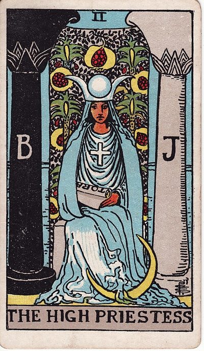 The High Priestess card, Rider-Waite-Smith deck (1909)