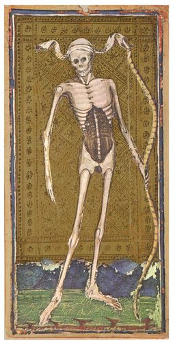 Death card from the Visconti-Sforza tarot, 15th century