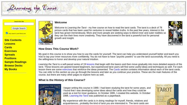 Screenshot of Joan Bunning: Learning the Tarot